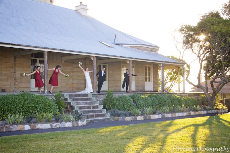 Bridal party on heritage house Cockatoo Island - wedding photography sydney